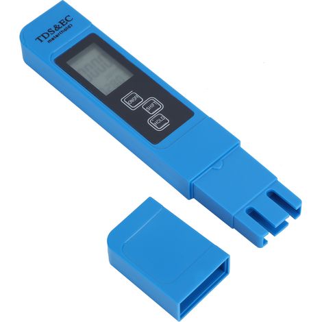 Conductimètre 3 en 1 bleu, analyseur de qualité de l'eau de type stylo, conductimètre, EC-mètre, TDS-mètre, sans rétroéclairage. (1/5)