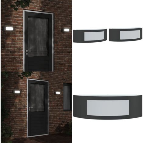 Außenwandleuchten 2 Stk. Schwarz Edelstahl - Außenleuchten - Wandleuchte - Gartenbeleuchtung - LED-Leuchte - Edelstahlleuchte - Home & Living (1/5)