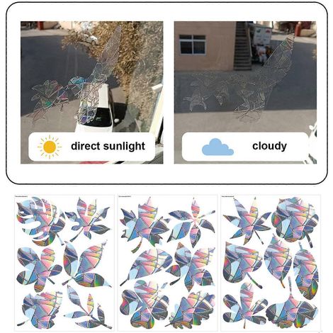 Lot de 3 stickers muraux attrape-soleil arc-en-ciel pour fenêtre ou miroir, décoration de chambre et d'intérieur. (1/4)