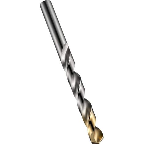 High-Speed Steel (HSS) Spiral Flute Drill Bit DIN 338 Type N, Nominal Diameter 13.5 mm, TiN Coated, 4x D, Right-Hand Cutting