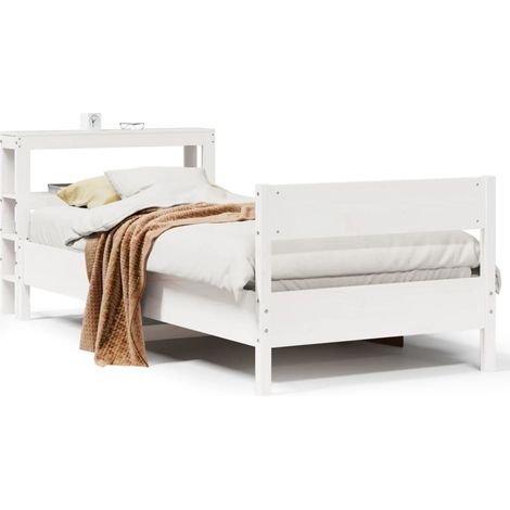 Maison Exclusive - Massivholzbett ohne Matratze Weiß 90x200 cm Ki