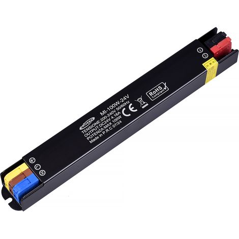 MINI TRASFORMATORE 24V 4.16A 100W - ALIMENTATORE IP20 IN ALLUMINIO PER IMPIANTI ELETTRICI E ILLUMINAZIONE (1/5)