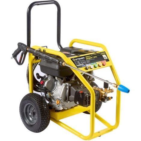 Steiner – Nettoyeur haute pression thermique 390cc 250 bar – Débit max 17 L/min – Flexible renforcé 10m – Pompe triplex laiton – Moteur 4T