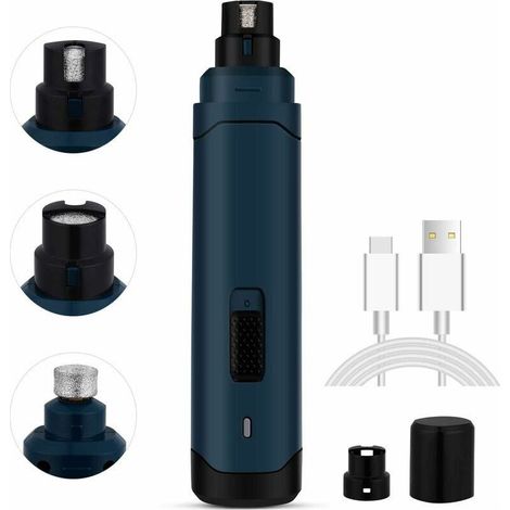 Elektrische Krallenfeile von BRAVIX, Krallenschneider für Hunde, Katzen und Kaninchen, elektrische Krallenfeile mit 2 Geschwindigkeitsstufen, ultraleise, USB-Schnellladefunktion, sicher und für alle H (1/5)