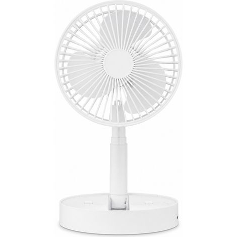 Ventilatore portatile USB pieghevole e telescopico 2000 mAh bianco (1/5)