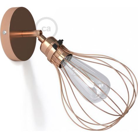 Fermaluce Metallo 90°, applique murale réglable en métal avec abat-jour Drop Sans ampoule - Cuivre (1/5)