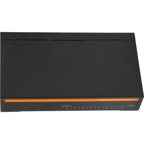 Commutateur Ethernet Gigabit 8 ports TBCS5008E Plug & Play, robuste et stable, en alliage d'aluminium, pour réseaux informatiques, 100-240 V (prise UE). (1/5)