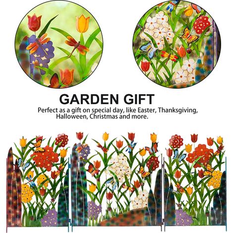 Bordure de clôture de jardin en fer forgé, panneau décoratif pour enclos à chiens, patios et espaces extérieurs. (1/5)