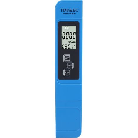 3-in-1-Wasserqualitätstester, tragbares TDS-, EC- und Temperaturmessgerät mit HD-LED-Anzeige, Blau (1/5)