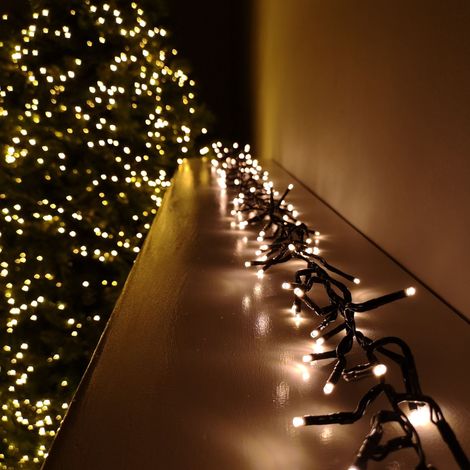960 LED 12.4m Premier Christmas Outdoor Cluster Timer Lights in Vintage Gold (1/5)
