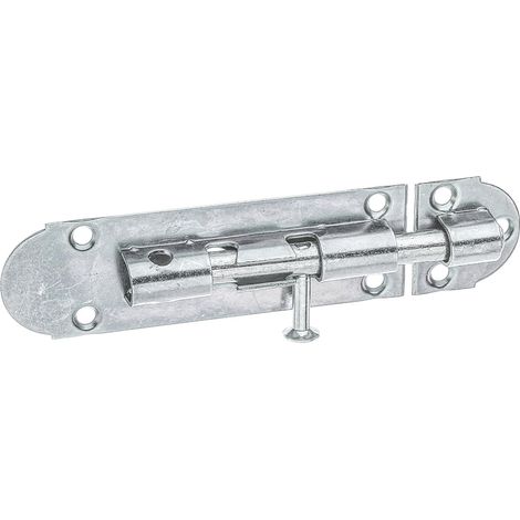 Targette  avec poignée bouton et sans ressort  électro-galvanisé, passivé à couche épaisse  platine 100 x 30 mm  boulon Ø 8 mm  kit de 12 (1/2)