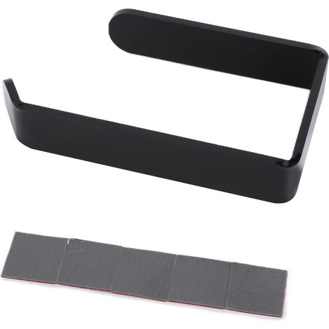 Taschentuchhalter, Wandmontage, Acryl-Rollenhalter, ohne Bohren, für Bad und Küche, Schwarz (1/5)