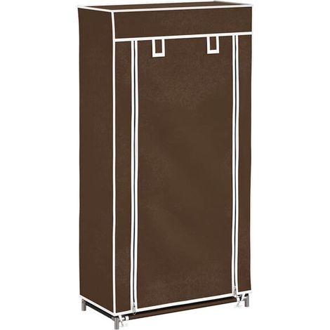 Étagère à chaussures avec étagères, 58 x 28 x 106 cm, marron.