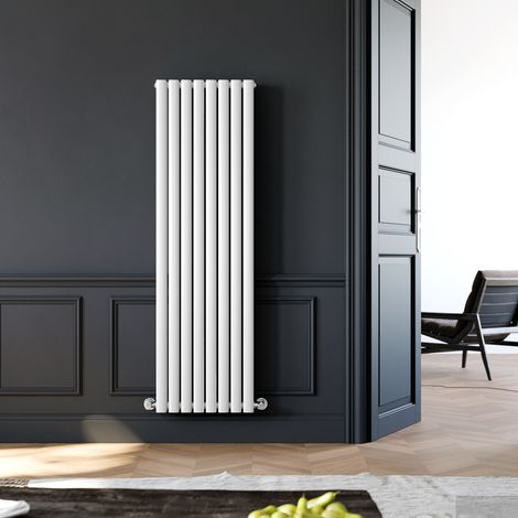 ELEGANT Designer Radiator Vertical Column Oval Panel Radiator 1600 x 480 mm White Double Heater
