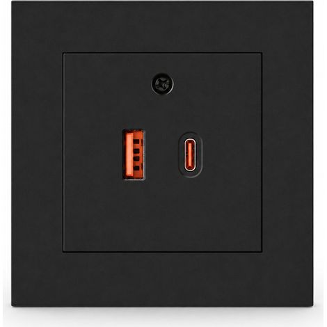Module USB-C 3A encastrable 80 mm 16A noir