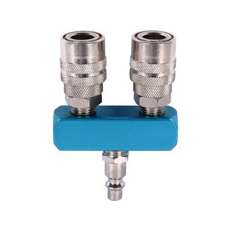 Enchufe rápido con 2 salidas para instalaciones neumáticas 09000089