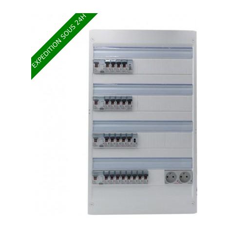 Legrand – Tableau pré-câblé Drivia 18 modules 4 rangées – IP30 – IK05 – Coffret blanc RAL 9003 pour installation électrique