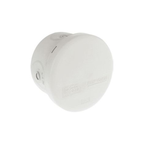 Eur Ohm – Boîte de dérivation ronde 70x40mm – Indice de protection IP55 – 4 entrées pour câbles jusqu'à 20mm – Spécial circuit de sécurité ERP