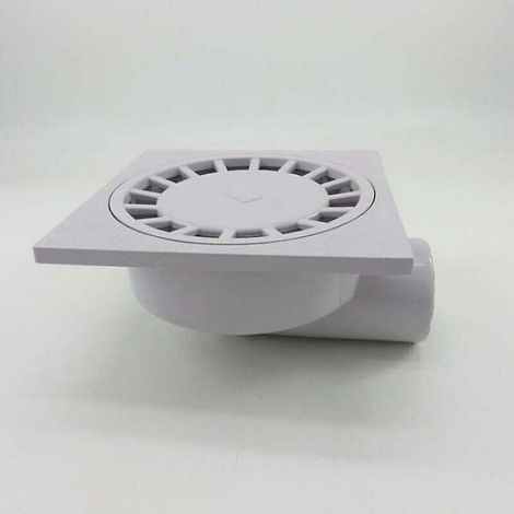 Siphon De Sol - PVC - 200x200 mm - Sortie 75 mm - Blanc - 1 Pièce (1/4)