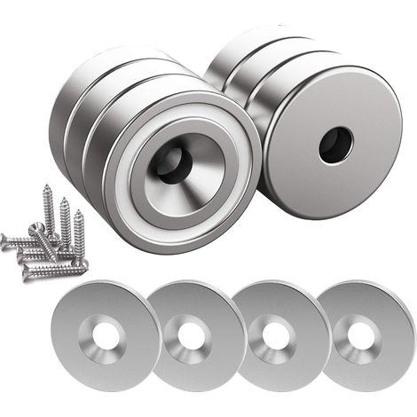 6 pièces Aimants en néodyme 10 KG force 20 x 7 mm avec trou (1/5)
