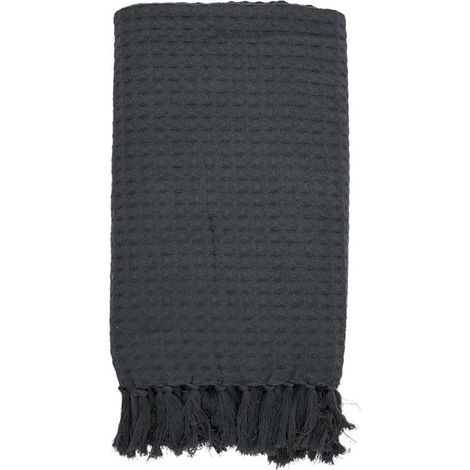 Jeté de Canapé - HOME DECO FACTORY - Gaufré - Gris Anthracite - 130 x 160 cm (1/5)