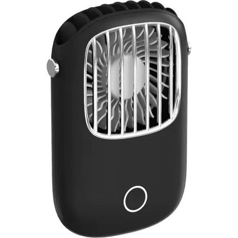 Mini-Nackenventilator, niedlicher tragbarer Ventilator, Mini-tragbarer Ventilator, schwarz, hängender Nackenventilator, schwarz (1/5)