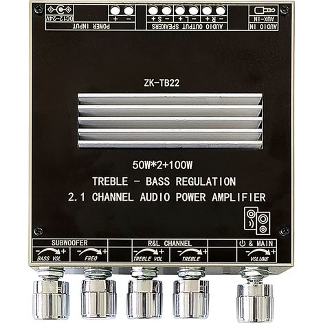Module amplificateur audio 2.1 canaux sans fil Bluetooth réglage progressif carte amplificateur stéréo (1/5)