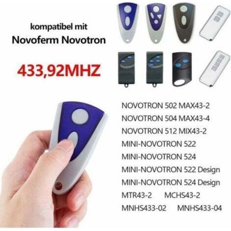 Télécommande de porte de garage - Unbrand - Lot de 2 télécommandes - Fréquence 433,92 MHz (1/3)