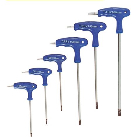 jeu de 6 clA s torx avec poignA e de clA T10 A T40 chrome vanadium