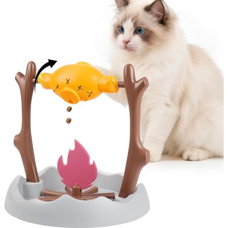 Distributeur de friandises ludique et interactif pour chat, jouet mangeur et puzzle pour un apprentissage de l'alimentation lente, occupe votre chat et prévient la suralimentation, comprend de petits (1/5)