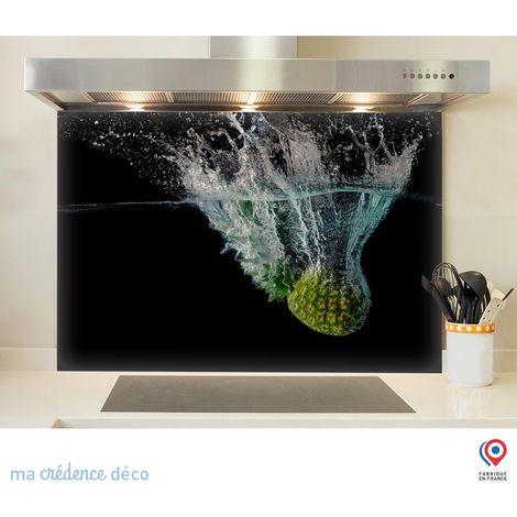 Fond de hotte : Bain et ananas - Alu composite - 90 cm - 50 cm