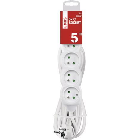 multiprise 5 m, 5 Prises françaises, intérieur, câble 5 m (1/5)