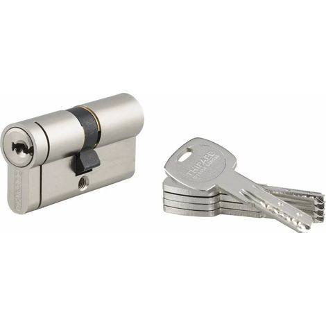 THIRARD - Cylindre de serrure double entrée Transit 2, 30x30mm, nickel, anti-arrachement, anti-perçage, anti-crochetage, 5 clés - THIRARD (1/5)