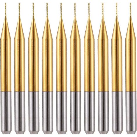 Lot de 10 fraises à graver en carbure de titane 3,175 mm x 0,5 mm x 3 mm (1/4)