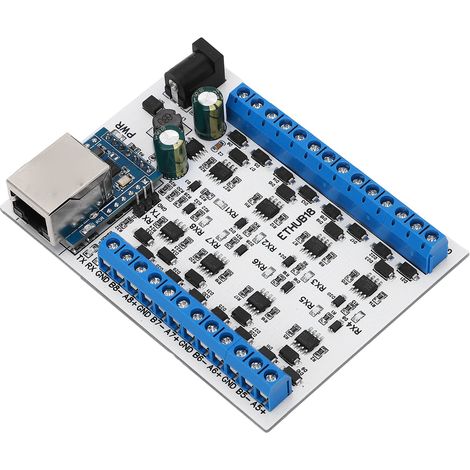 RJ45-zu-8-RS485-Hub-Konverter mit TVS-Überspannungsschutz, 115200 BPS Hub-Platine für Sicherheitsüberwachung, DC7–30V Hub-Modul (1/5)