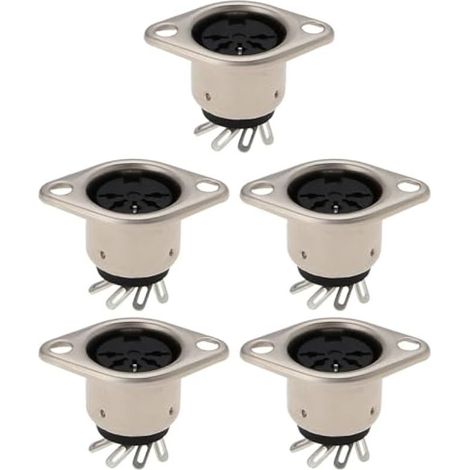 5 connecteurs femelles DIN 5 broches à montage sur panneau, nickel, pour audio/vidéo, TV, écran LCD, moniteur, ordinateur. (1/5)