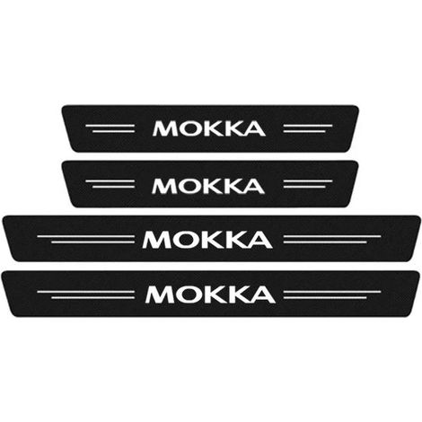 (4 pièces) Seuil de porte autocollant en fibre de carbone pour Opel MOKKA,avec logo,coffre,pédale et pare-chocs arrière Accessoires inclus (1/3)