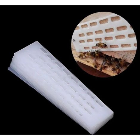 Auslaufschutz, Königinnen-Fluchttür, Bienenstock, multifunktional, Imkerwerkzeug, weiß, 10 Stück. (1/5)