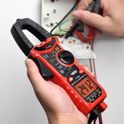 1 unidad de multímetro digital profesional de pinza de corriente AC/DC, mide corriente, voltaje, diodo, temperatura, resistencia, frecuencia, capacitancia y ciclo de trabajo (batería no incluida) HT20
