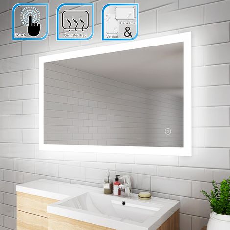ELEGANT 1000 x 600 mm Illuminated LED Bathroom Mirror Wall Mirror Bathroom Mirrors with Light and Demister and Sensor IP44 Rated (1/5)