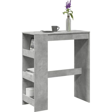 Bartisch mit Regal Betongrau 90x40x103,5 cm Holzwerkstoff