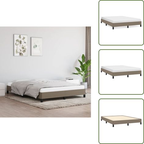 Letto in tessuto - vidaXL Giroletto senza Materasso Tortora 140x200 cm in Tessuto - Letto tortora