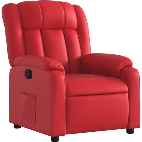 Fauteuil relax Fauteuil inclinable Rouge Similicuir (1/5)
