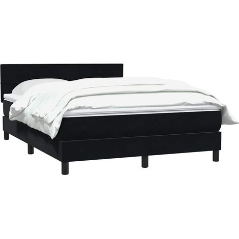 Boxspringbett mit Matratze Schwarz 160x210 cm Samt vidaXL