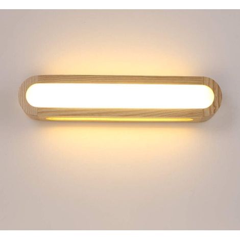 Applique Murale LED Interieur, Lampe Murale Bois Dimmable LED Mur Lumière pour Salon Chambre Escaliers Couloir Salle de bain (45CM) (1/5)