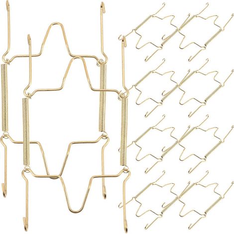 Lot de 10 crochets muraux invisibles pour assiettes-14X7.5CM-Golden