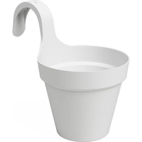 artevasi© CAPRI SINGLE Balkontopf Weiß 20 cm zum Einhängen - Kunststoff (1/4)