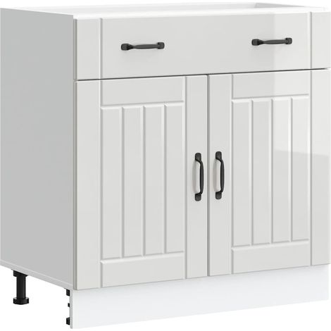 Meubles de Rangement，Armoire de cuisine Lucca blanc brillant bois ingénierie CFW562452 (1/5)