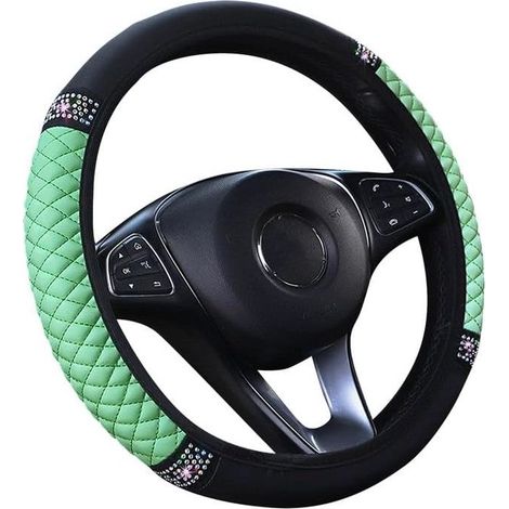 Housse de volant universelle M (37-38 cm) - Strass scintillants colorés - Protection élastique pour volant de voiture (1/5)