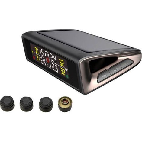 TPMS Wireless Pannello Solare Con 4 Sensori Esterni Per Privato Sistema Monitoraggio Pressione Pneumatici Digitale (1/3)